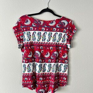 LOFT Multicolor Paisley and Floral Blouse